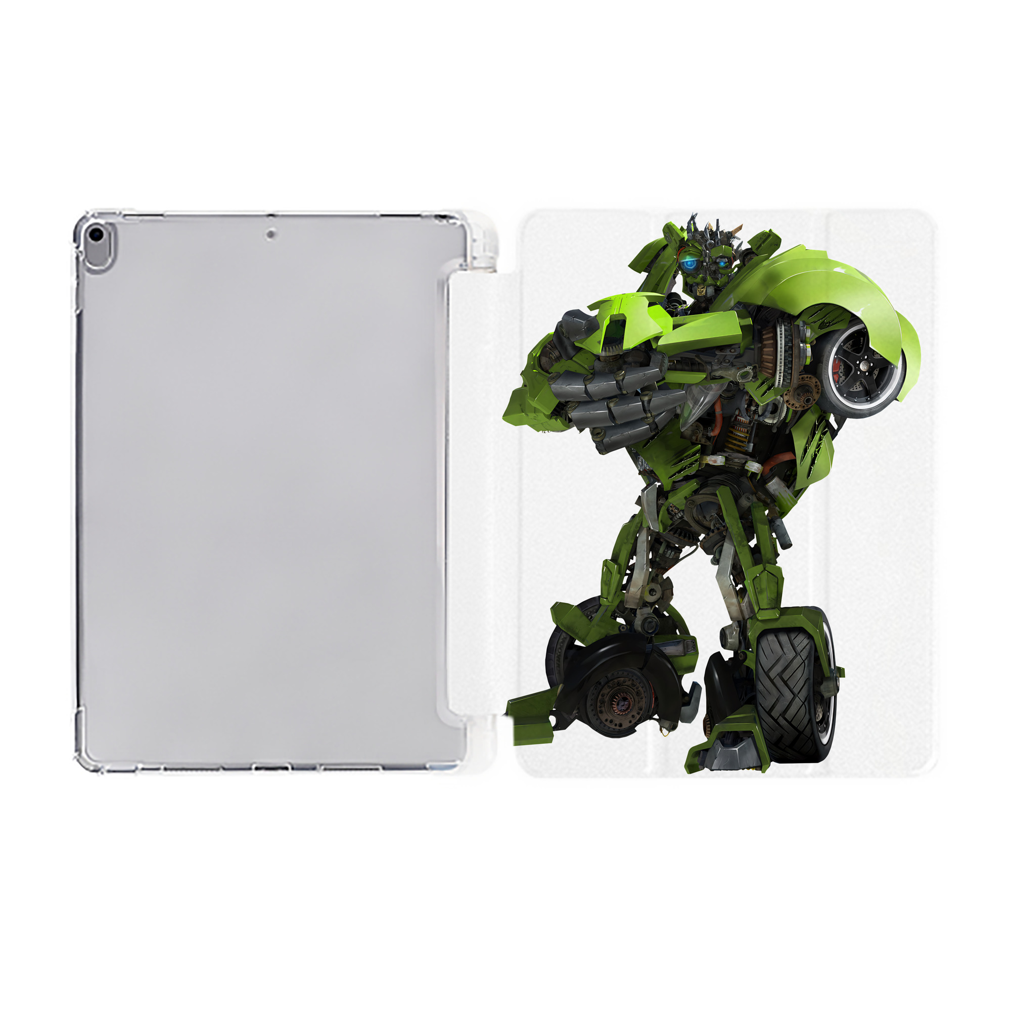 （画像用） Transformers トランスフォーマー IPad ケース ペン収納付き 三つ折りスタンド PUレザー×シリコン 対応機種9.5/10.5/10.9インチ
